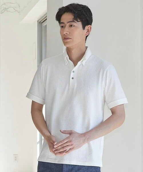 MEN'S BIGI / メンズビギ ポロシャツ | カットサッカースキッパーポロシャツ | 詳細1
