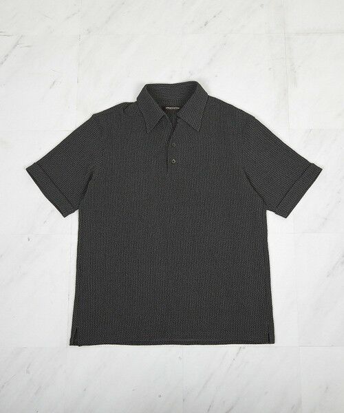 MEN'S BIGI / メンズビギ ポロシャツ | スクエアJQDスキッパーポロシャツ（チャコールグレー）