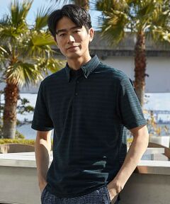 MEN'S BIGI / メンズビギ ポロシャツ | ストレッチポリジャガードボーダーポロ