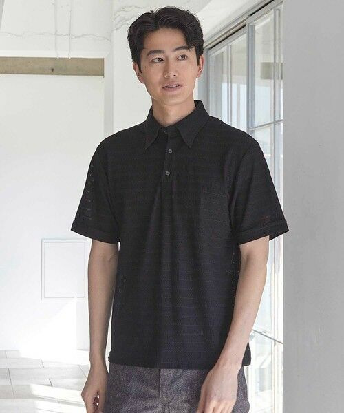 MEN'S BIGI / メンズビギ ポロシャツ | ストレッチポリジャガードボーダーポロ | 詳細5