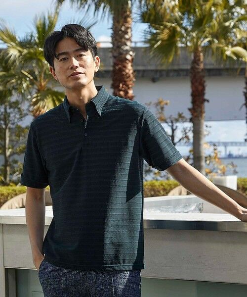 MEN'S BIGI / メンズビギ ポロシャツ | ストレッチポリジャガードボーダーポロ | 詳細15