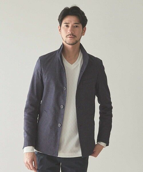 MEN'S BIGI / メンズビギ ブルゾン | スーパーストレッチT/Cツイルスタンドカラーブルゾン（ネイビー）