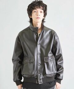 MEN'S BIGI / メンズビギ ブルゾン | ビーガンレザースタンドブルゾン
