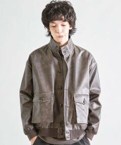 MEN'S BIGI / メンズビギ ブルゾン | ビーガンレザースタンドブルゾン