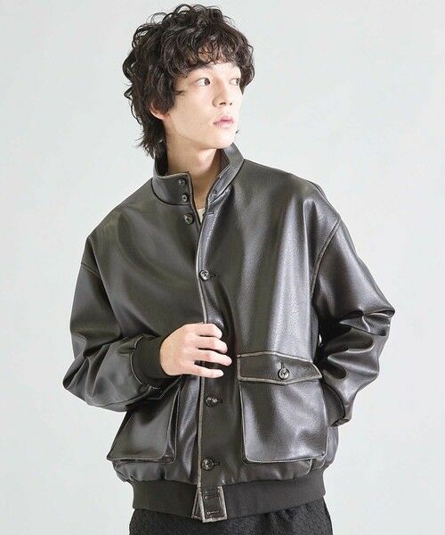 MEN'S BIGI / メンズビギ ブルゾン | ビーガンレザースタンドブルゾン | 詳細2