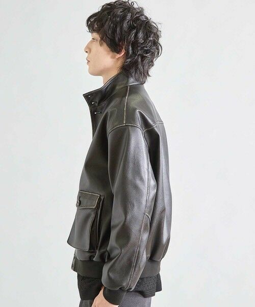MEN'S BIGI / メンズビギ ブルゾン | ビーガンレザースタンドブルゾン | 詳細4