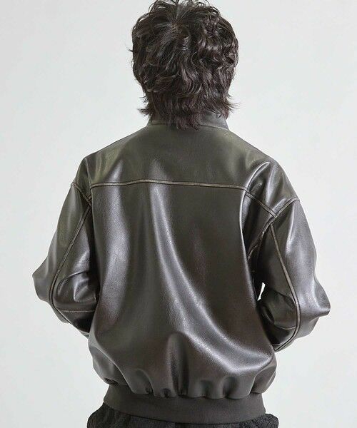 MEN'S BIGI / メンズビギ ブルゾン | ビーガンレザースタンドブルゾン | 詳細5