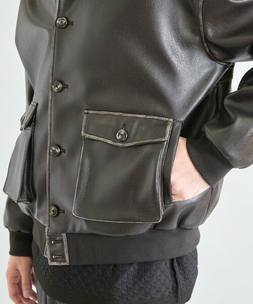 MEN'S BIGI / メンズビギ ブルゾン | ビーガンレザースタンドブルゾン | 詳細7