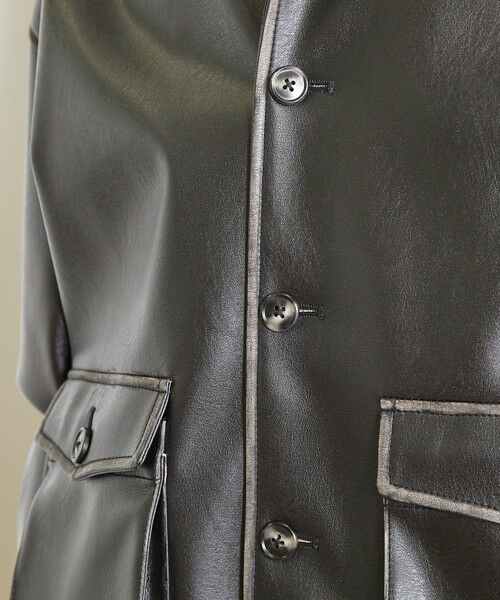 MEN'S BIGI / メンズビギ ブルゾン | ビーガンレザースタンドブルゾン | 詳細8