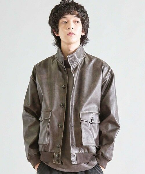 MEN'S BIGI / メンズビギ ブルゾン | ビーガンレザースタンドブルゾン | 詳細10