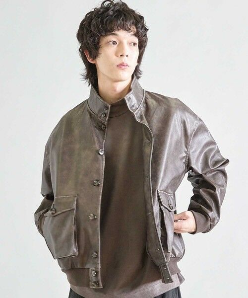 MEN'S BIGI / メンズビギ ブルゾン | ビーガンレザースタンドブルゾン | 詳細11