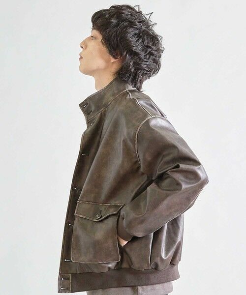 MEN'S BIGI / メンズビギ ブルゾン | ビーガンレザースタンドブルゾン | 詳細12