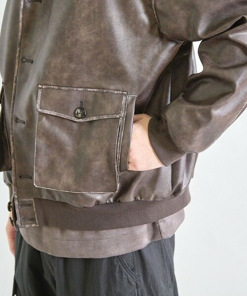 MEN'S BIGI / メンズビギ ブルゾン | ビーガンレザースタンドブルゾン | 詳細15