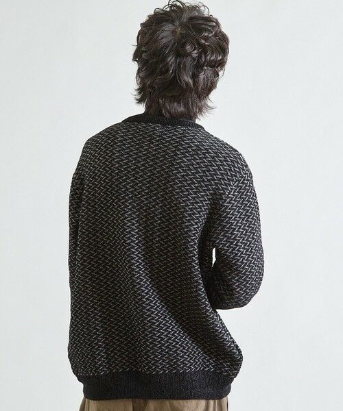 MEN'S BIGI / メンズビギ ニット・セーター | 【ウォッシャブル素材】ウェーブジャガード ジップアップニット | 詳細4