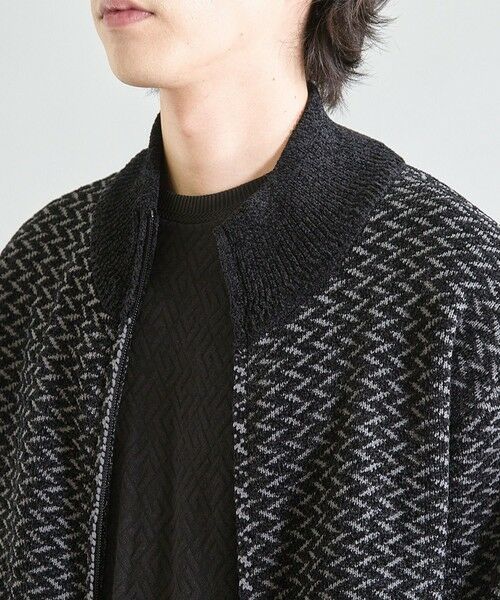 MEN'S BIGI / メンズビギ ニット・セーター | 【ウォッシャブル素材】ウェーブジャガード ジップアップニット | 詳細5