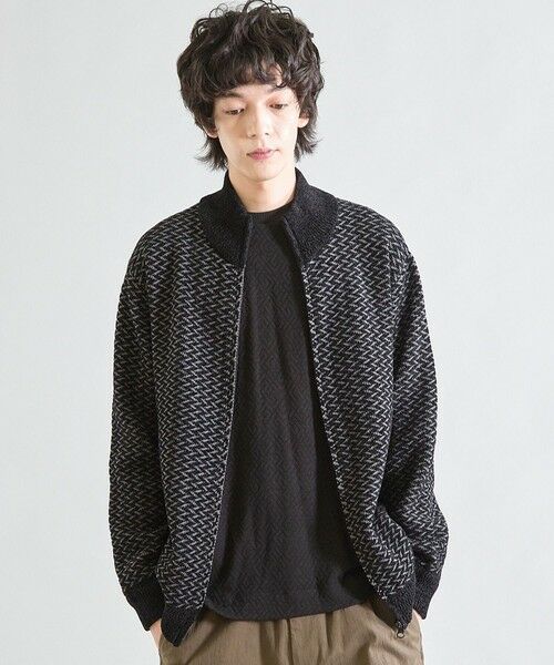 MEN'S BIGI / メンズビギ ニット・セーター | 【ウォッシャブル素材】ウェーブジャガード ジップアップニット | 詳細1