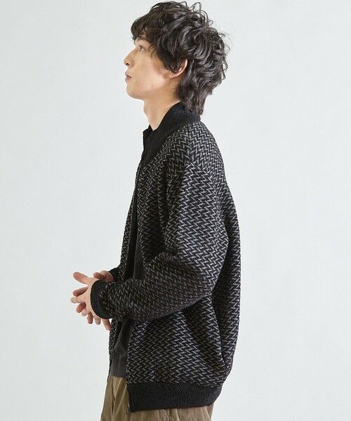 MEN'S BIGI / メンズビギ ニット・セーター | 【ウォッシャブル素材】ウェーブジャガード ジップアップニット | 詳細2