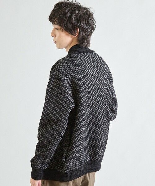 MEN'S BIGI / メンズビギ ニット・セーター | 【ウォッシャブル素材】ウェーブジャガード ジップアップニット | 詳細3