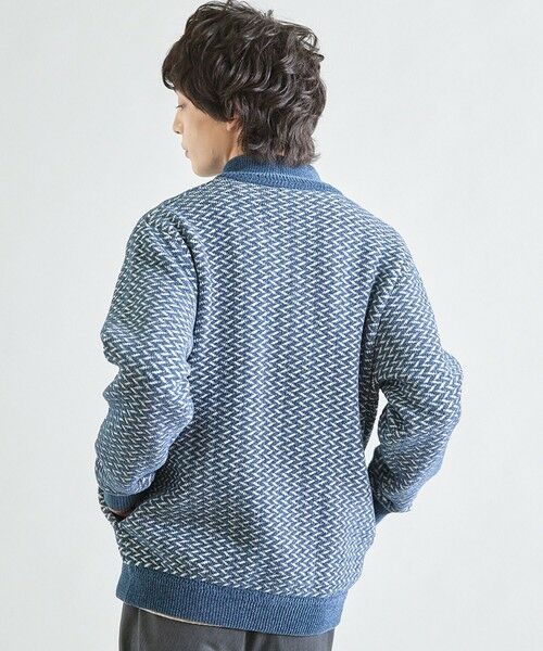 MEN'S BIGI / メンズビギ ニット・セーター | 【ウォッシャブル素材】ウェーブジャガード ジップアップニット | 詳細9