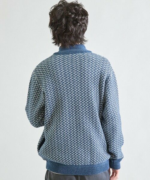 MEN'S BIGI / メンズビギ ニット・セーター | 【ウォッシャブル素材】ウェーブジャガード ジップアップニット | 詳細10