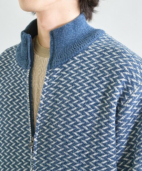 MEN'S BIGI / メンズビギ ニット・セーター | 【ウォッシャブル素材】ウェーブジャガード ジップアップニット | 詳細11