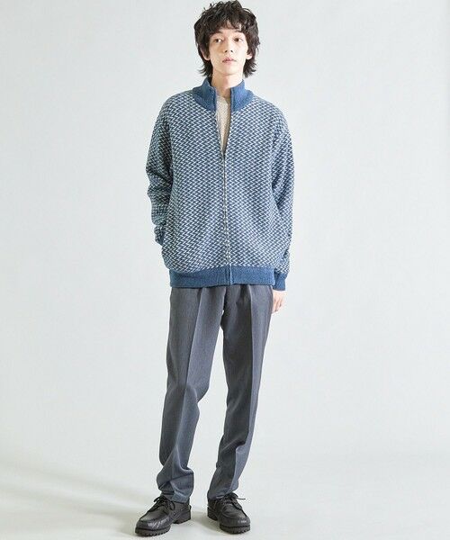MEN'S BIGI / メンズビギ ニット・セーター | 【ウォッシャブル素材】ウェーブジャガード ジップアップニット | 詳細12