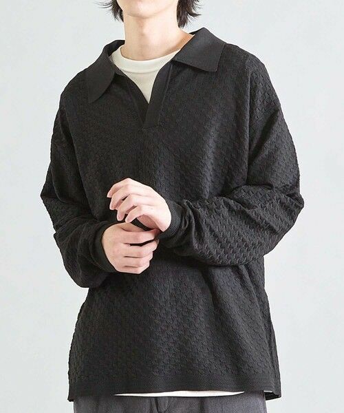 MEN'S BIGI / メンズビギ ニット・セーター | ＜WEB限定＞ハイゲージ スキッパー ウォッシャブル ポロニット | 詳細6