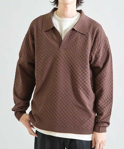 MEN'S BIGI / メンズビギ ニット・セーター | ＜WEB限定＞ハイゲージ スキッパー ウォッシャブル ポロニット | 詳細11