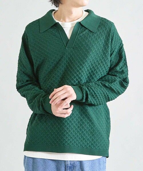 MEN'S BIGI / メンズビギ ニット・セーター | ＜WEB限定＞ハイゲージ スキッパー ウォッシャブル ポロニット | 詳細15