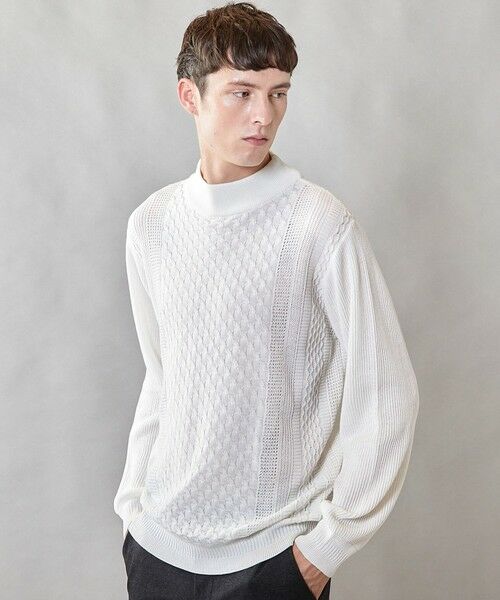 MEN'S BIGI / メンズビギ ニット・セーター | 【ウォッシャブル素材】モックネックハイゲージ ウール混ニット | 詳細1
