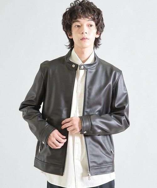 MEN'S BIGI / メンズビギ レザーブルゾン・ジャケット | シープナッパシングルライダース | 詳細2