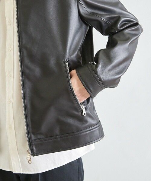 MEN'S BIGI / メンズビギ レザーブルゾン・ジャケット | シープナッパシングルライダース | 詳細6