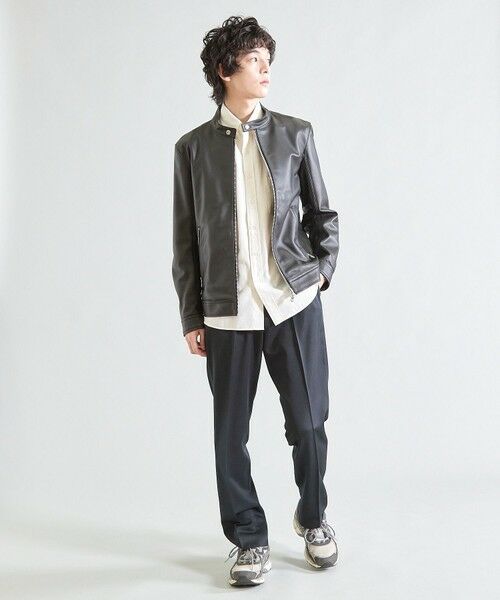 MEN'S BIGI / メンズビギ レザーブルゾン・ジャケット | シープナッパシングルライダース | 詳細8
