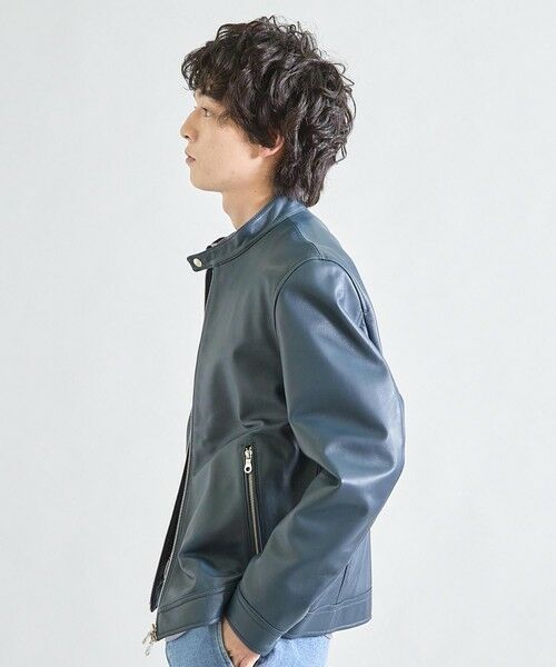 MEN'S BIGI / メンズビギ レザーブルゾン・ジャケット | シープナッパシングルライダース | 詳細11