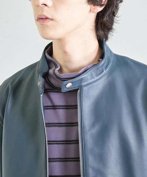 MEN'S BIGI / メンズビギ レザーブルゾン・ジャケット | シープナッパシングルライダース | 詳細12