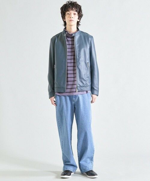 MEN'S BIGI / メンズビギ レザーブルゾン・ジャケット | シープナッパシングルライダース | 詳細13