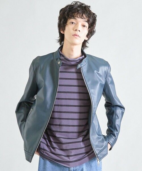 MEN'S BIGI / メンズビギ レザーブルゾン・ジャケット | シープナッパシングルライダース | 詳細9