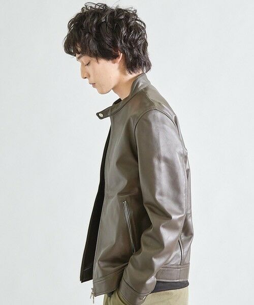MEN'S BIGI / メンズビギ レザーブルゾン・ジャケット | シープナッパシングルライダース | 詳細15