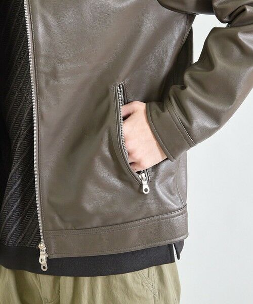 MEN'S BIGI / メンズビギ レザーブルゾン・ジャケット | シープナッパシングルライダース | 詳細17