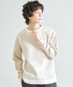 MEN'S BIGI / メンズビギ スウェット | フェイクスエードポンチ×前身頃ポリニット