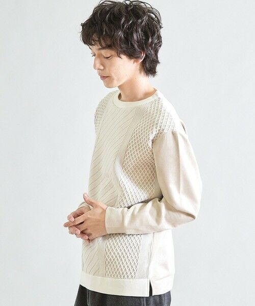 MEN'S BIGI / メンズビギ スウェット | フェイクスエードポンチ×前身頃ポリニット | 詳細2