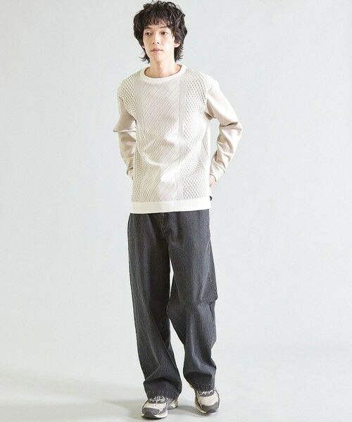 MEN'S BIGI / メンズビギ スウェット | フェイクスエードポンチ×前身頃ポリニット | 詳細6