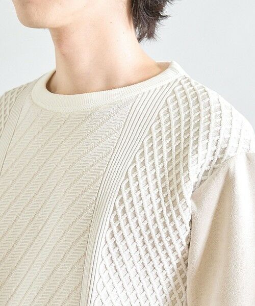 MEN'S BIGI / メンズビギ スウェット | フェイクスエードポンチ×前身頃ポリニット | 詳細7