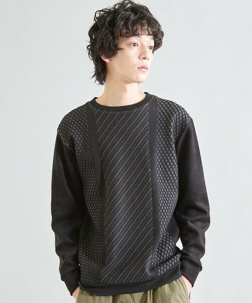 MEN'S BIGI / メンズビギ スウェット | フェイクスエードポンチ×前身頃ポリニット | 詳細10