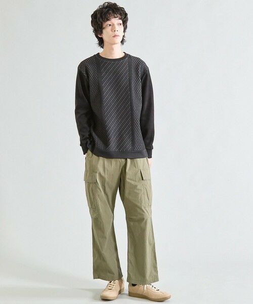 MEN'S BIGI / メンズビギ スウェット | フェイクスエードポンチ×前身頃ポリニット | 詳細13