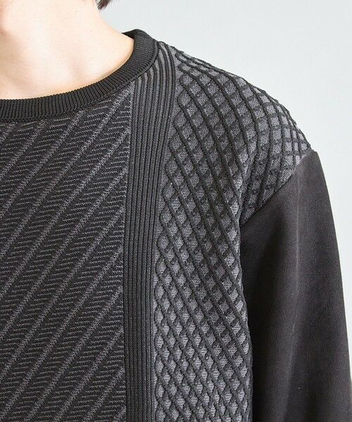 MEN'S BIGI / メンズビギ スウェット | フェイクスエードポンチ×前身頃ポリニット | 詳細14