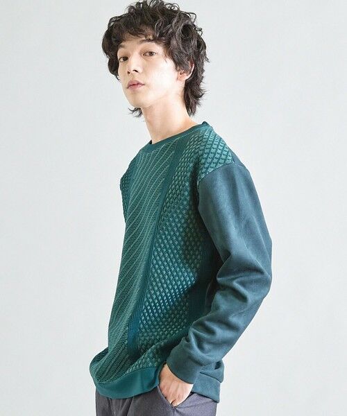 MEN'S BIGI / メンズビギ スウェット | フェイクスエードポンチ×前身頃ポリニット | 詳細18