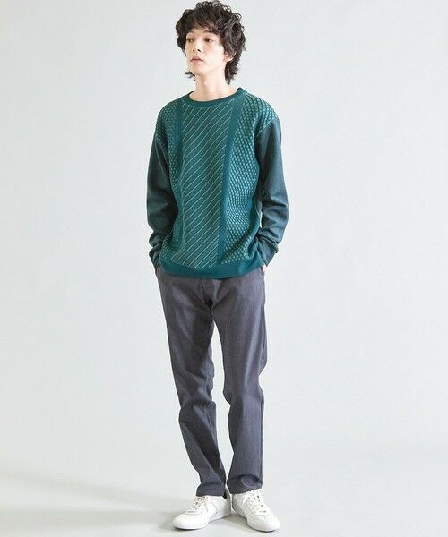 MEN'S BIGI / メンズビギ スウェット | フェイクスエードポンチ×前身頃ポリニット | 詳細22