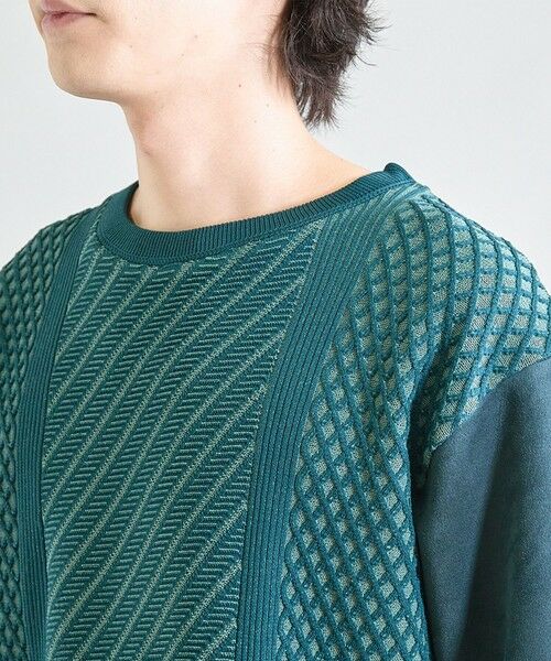 MEN'S BIGI / メンズビギ スウェット | フェイクスエードポンチ×前身頃ポリニット | 詳細23