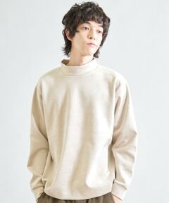 MEN'S BIGI / メンズビギ スウェット | ライトフェイクスエードポンチモックネック